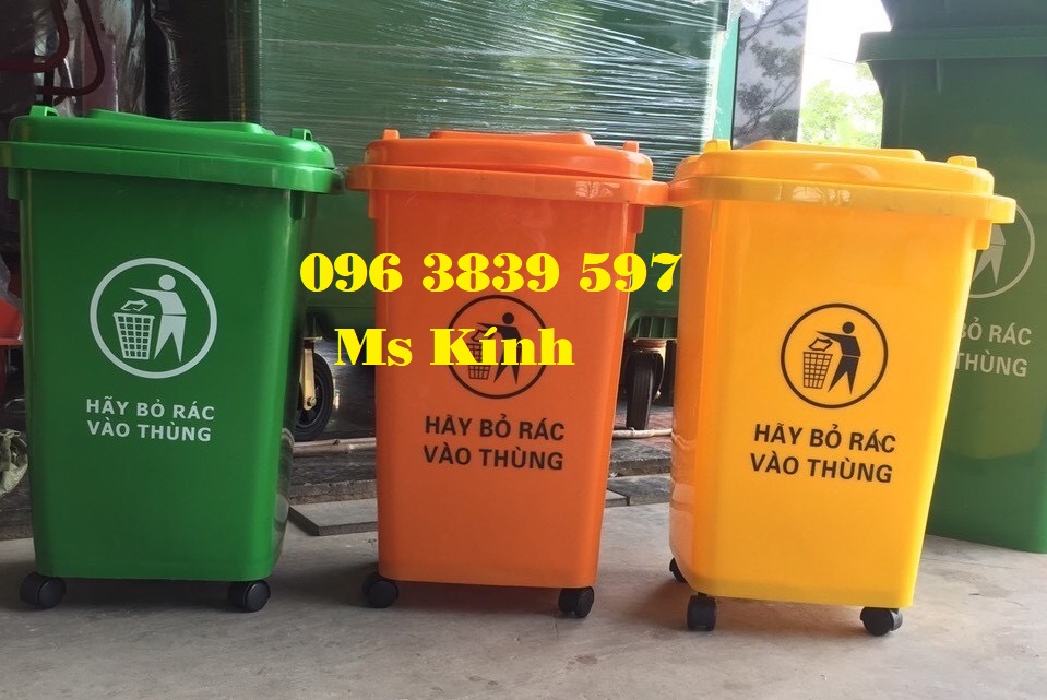 Thùng rác nhựa 60 lít, thùng rác 60l dùng trong hộ gia đình - 096 3839 597 Ms Kính